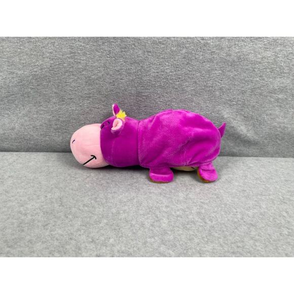 Flip A Zoo Ava‎ Hippo Geo Giraffe Reversible Plush Stuffed Animal 11" Purple - Picture 2 of 10